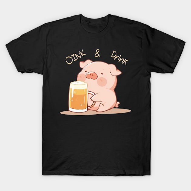 Oink & Drink T-Shirt by Ritvik Takkar